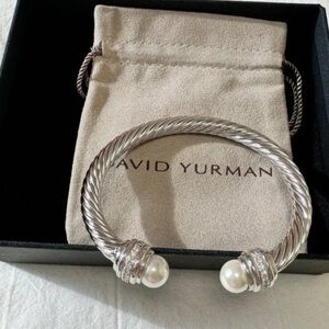 David Yurman Silver Bracelet with Pearls 7mm